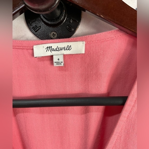 Madewell Womens Coverall Button Up Jumpsuit Pink Wide Legs Pockets Size 4 - Picture 7 of 12